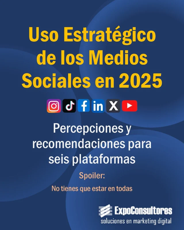■ Los tiempos cambian ¿Y tu estrategia? ■ Los medios sociales pueden impulsar tu actividad comercial… o hacerte perder tiempo y dinero en su gestión.

En este carrusel comentamos los cambios fundamentales en la visibilidad y el alcance orgánico de las 6 principales plataformas de interacción social, y compartimos algunas ideas estratégicas y prácticas para aprovecharlas de manera personalizada en la construcción de marcas, captura de leads, el desarrollo de tu negocio, y el logro de tus objetivos.

► ¿Necesitas ayuda? Contáctame por LinkedIn, o reserva una llamada exploratoria gratuita en nuestra web

#SocialMedia #Carrusel #EstrategiaComercial #Instagram #TikTok #Facebook #LinkedIn #X #Twitter #YouTube